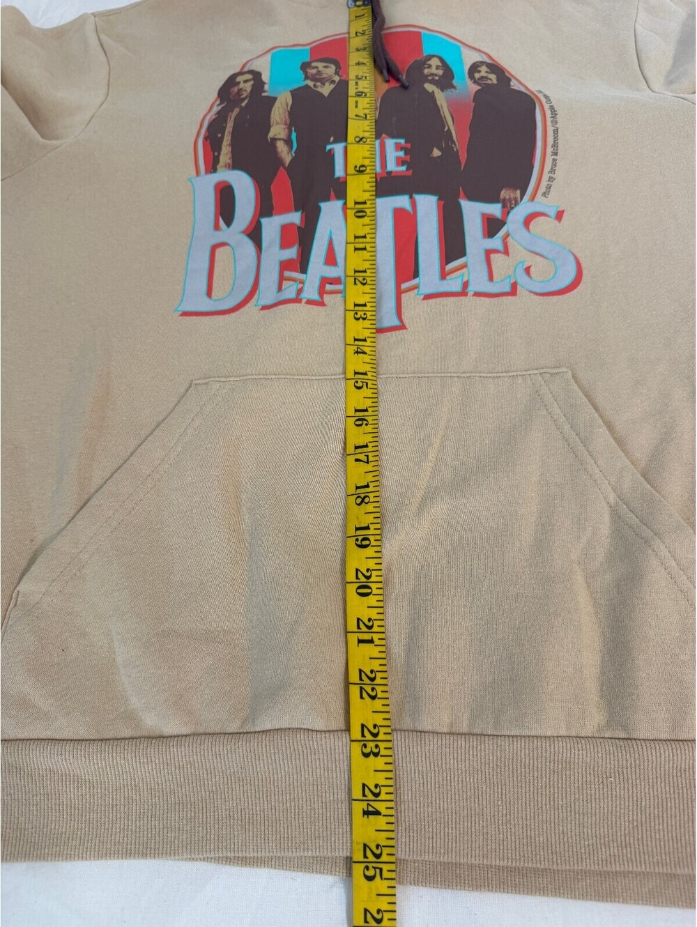 The Beatles Beige Hoodie Sweatshirt Size Large 60% Cotton 40% Polyester - Picture 8 of 11